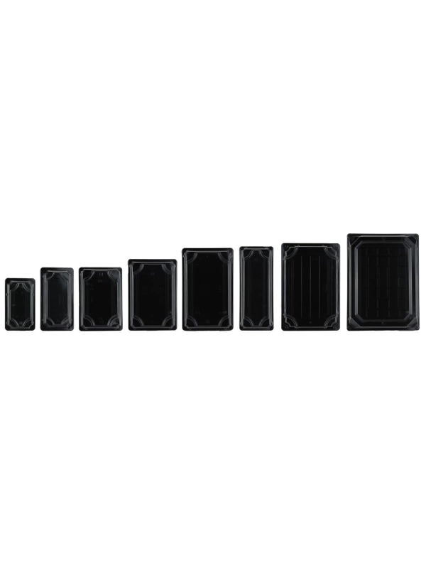 Pojemnik SUSHI na wynos 21,5x13,5cm czarny spód + krystaliczna pokrywka ANTIFOG kpl 50 sztuk