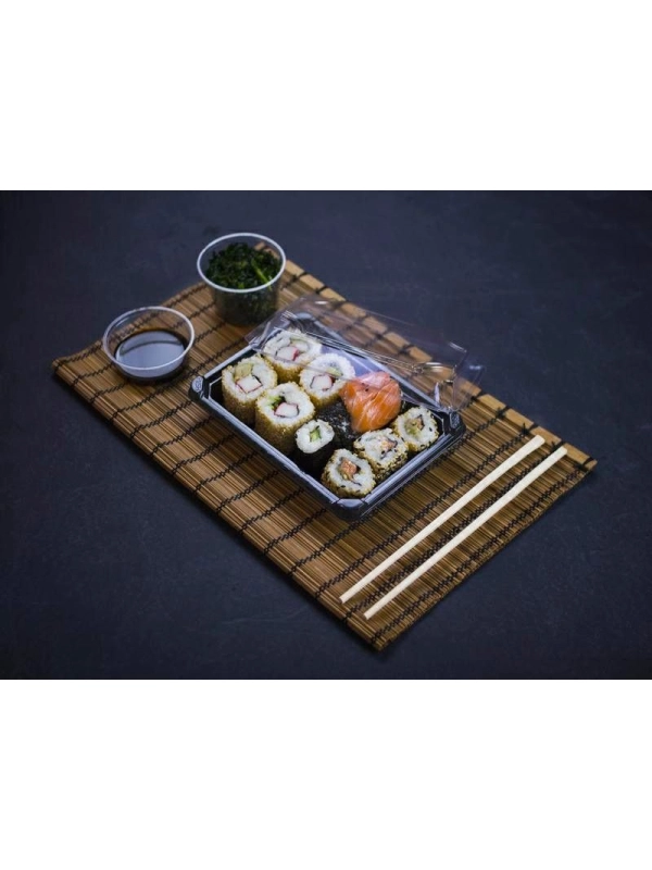 Sushi set 2" z pokrywką 18,2x13,8x4cm VEGWARE, biodegradowalne op. 100 kpl."