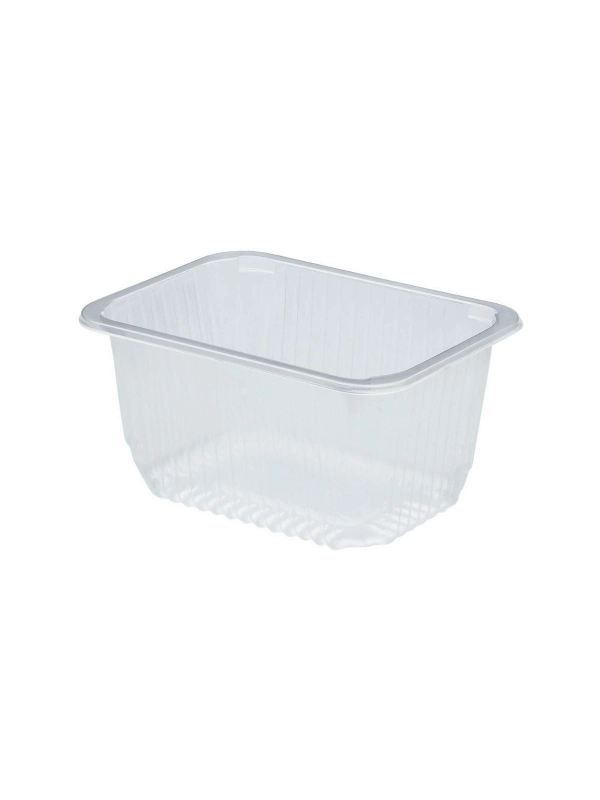 Pojemnik garmażeryjny do zgrzewu 1450ml 18,7x13,5xh.9,3 cm bezbarwny, niedzielony, żebrowany, op. 576 sztuk