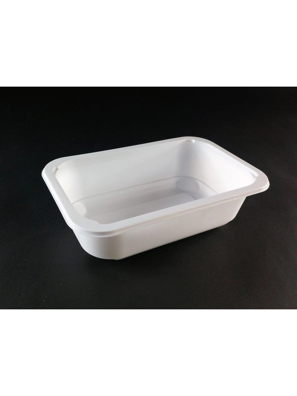 Pojemnik obiadowy, cateringowy do zgrzewu 600ml niedzielony 178x113x5 biały, gładki op. 80 sztuk