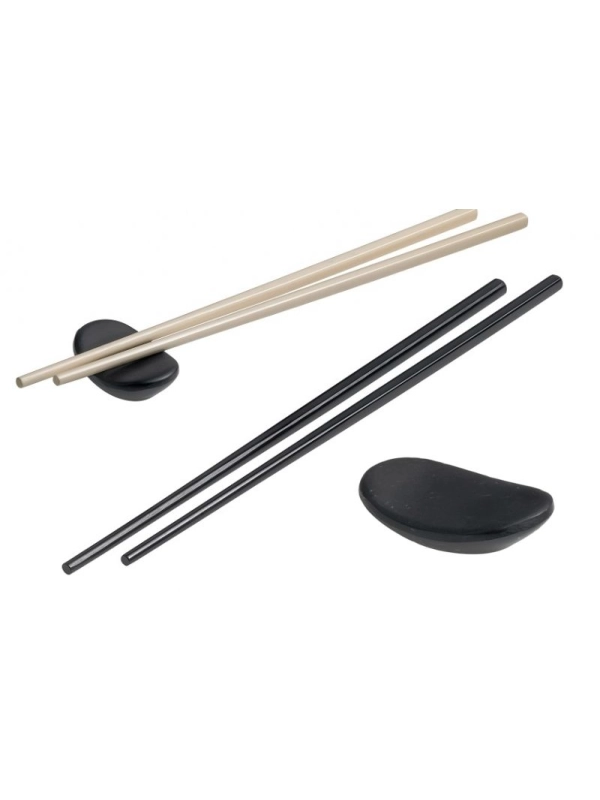 Podstawki pod pałeczki do sushi czarne 5cm z melaminy op. 10 sztuk