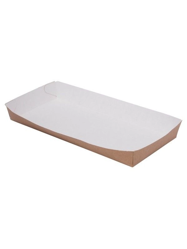Tacka brązowa BURGER, FRYTKI 20x9x2,5cm TnG op. 100 sztuk