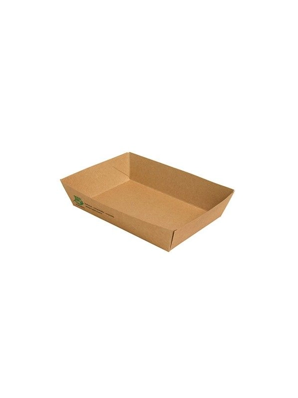 Tacka brązowa na frytki, burgery, sałatki 11x16x4cm PURE biodegradowalne op. 80 sztuk