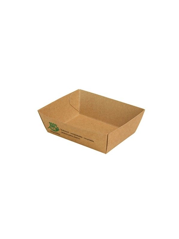 Tacka brązowa PURE frytki, burgery, sałatki 7x9x3,5cm op. 80 sztuk