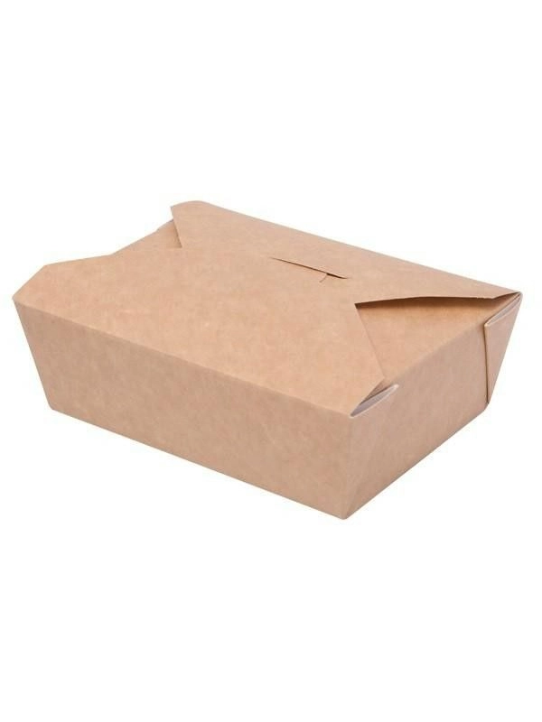 TAKEOUT BOX 1600ml TnG 20x14x6,5cm karton biało-brązowy klejony op. 50 sztuk