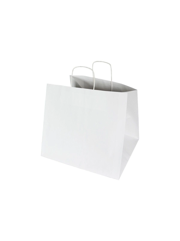 Torba klockowa 360x330x320 BL ucho skręcane BIAŁA PIZZA BAG  - 100g, opakowanie 100szt