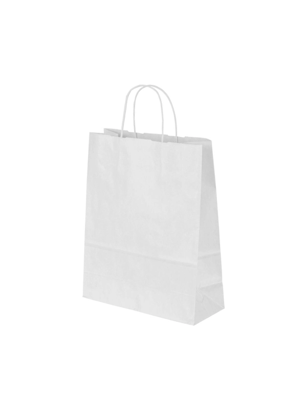 Torba papierowa klockowa biała/skręcana rączka 250x150x330 200szt