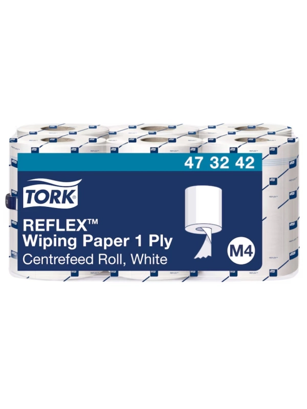 Czyściwo Tork  473242 Reflex M4 biały 1-warstwa - 6 rolek