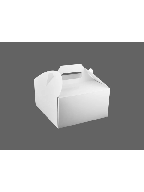 Pudełko tortowe z rączką białe 20x20x12cm, cena za opakowanie 25szt