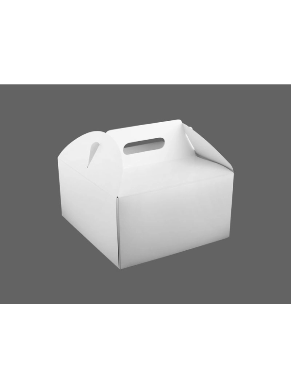 Pudełko tortowe z rączką białe 22x22x12cm, cena za opakowanie 25szt