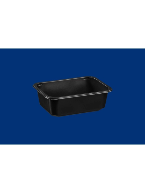 Pojemnik obiadowy do zgrzewu W1/603D, mały niedzielony, czarny, 187x137x60mm, cena za opakowanie 640szt