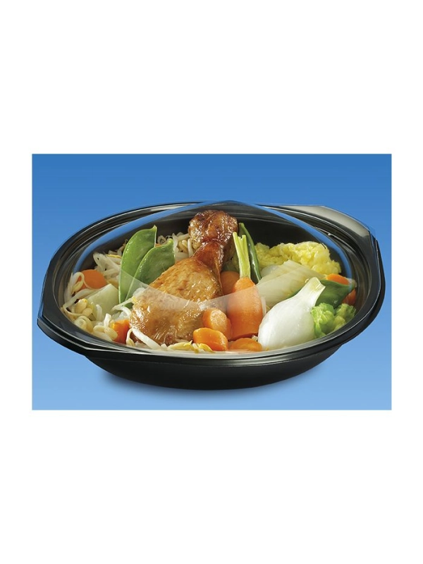 Pojemnik obiadowy typu WOK PP 500ml czarny spód + transparentna pokrywka kpl 20 sztuk