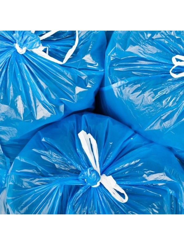 Worki na odpady LDPE 120l z taśmą niebieskie rol. 10 sztuk