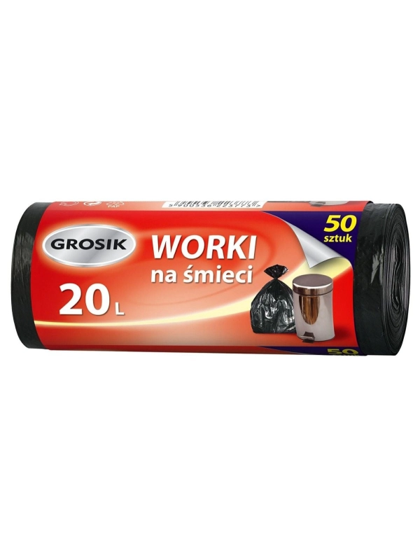 Worki na odpady HDPE 20l GROSIK op. 50 sztuk