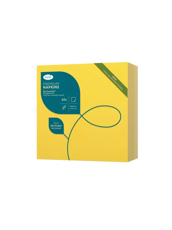 Serwetki fizelinowe BIO Dunisoft 40x40 żółte 60szt
